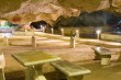 Tables inside Green Grotto Caves.